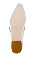 Ivory | Brystol Ballerina Flats with Crystal Buckle