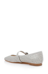 Silver | Brystol Ballerina Flats with Crystal Buckle