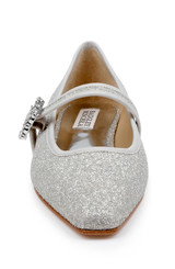 Silver | Brystol Ballerina Flats with Crystal Buckle