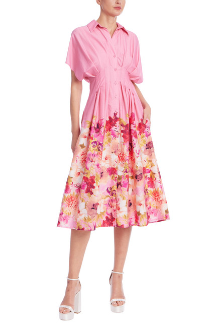 Pink Multi | Botanical Bloom Shirt Dress Front