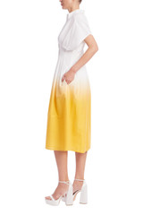 Yellow White | Dip Dye Ombre Shirt Dress Side
