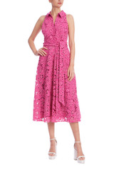 Rose | Sleeveless Embroidered Lace Halter Dress Front