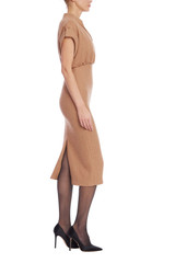 Tan | Tweed Twofer Sheath Dress Side