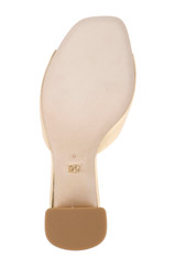 Gold | Cadence Leather Block Heel Slide