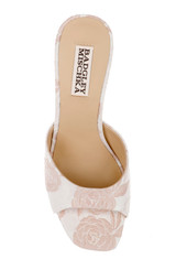 Pink Jacquard | Cadence Leather Block Heel Slide Top