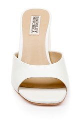 Soft White | Cadence Leather Block Heel Slide
