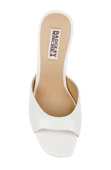 Soft White | Cadence Leather Block Heel Slide