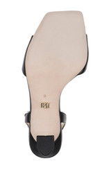 Black | Cady Leather Sandals with Heart-Shaped Buckle