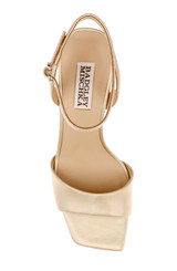 Gold Iridescent | Cady Leather Sandals with Heart-Shaped Buckle Top