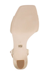 Gold Iridescent | Cady Leather Sandals with Heart-Shaped Buckle  Sole