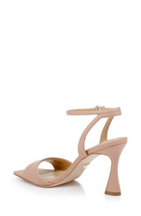 Blushing Nude | Cady Leather Sandals with Heart-Shaped Buckle