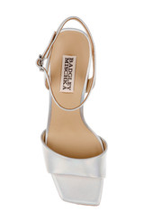 Silver Iridescent | Cady Leather Sandals with Heart-Shaped Buckle Top