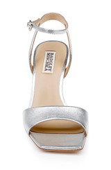 Silver | Cady Leather Sandals with Heart-Shaped Buckle