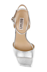 Silver | Cady Leather Sandals with Heart-Shaped Buckle