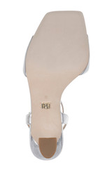 Silver | Cady Leather Sandals with Heart-Shaped Buckle