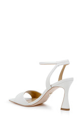 Soft White | Cady Leather Sandals with Heart-Shaped Buckle