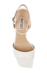 Soft White | Cady Leather Sandals with Heart-Shaped Buckle