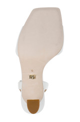 Soft White | Cady Leather Sandals with Heart-Shaped Buckle