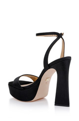 Black | Caia Platform Sandal with Heart-Shaped Buckle