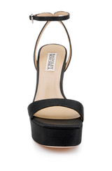Black | Caia Platform Sandal with Heart-Shaped Buckle