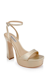 Gold Iridescent | Caia Platform Sandal with Heart-Shaped Buckle Front Side