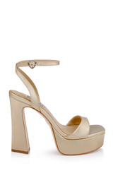 Gold Iridescent | Caia Platform Sandal with Heart-Shaped Buckle Side