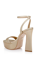 Gold Iridescent | Caia Platform Sandal with Heart-Shaped Buckle Back Side