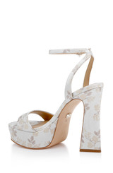Ivory Jacquard | Caia Platform Sandal with Heart-Shaped Buckle Back Side