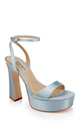 Mist Blue | Caia Platform Sandal with Heart-Shaped Buckle Front Side