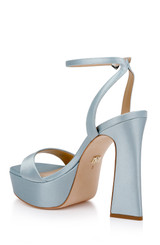 Mist Blue | Caia Platform Sandal with Heart-Shaped Buckle Back Side