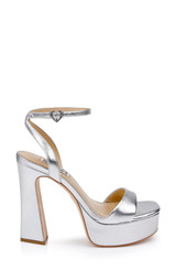 Silver | Caia Platform Sandal with Heart-Shaped Buckle