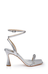 Silver | Cailey Strappy Stiletto Sandal with Balled Vamp