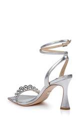 Silver | Cailey Strappy Stiletto Sandal with Balled Vamp