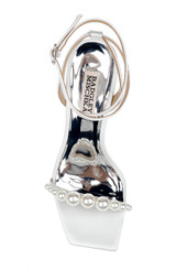 Soft White | Cailey Strappy Stiletto Sandal with Balled Vamp