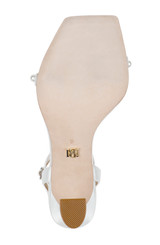 Soft White | Cailey Strappy Stiletto Sandal with Balled Vamp