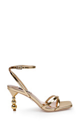 Gold | Callie Beaded Heel Sandal