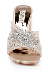 Nude | Camelia Crystal-Embellished Peep-Toe Mules with Block Heel