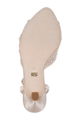 Nude | Cameryn Satin Peep-Toe Stiletto with Crystal-Embellished Mesh Overlay