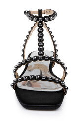 Black | Cami Pearled Gladiator Flat Sandal