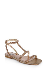 Bronze | Cami Pearled Gladiator Flat Sandal