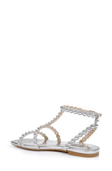 Silver | Cami Pearled Gladiator Flat Sandal