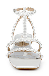 White | Cami Pearled Gladiator Flat Sandal