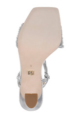 Silver | Carmine Leather Knot-Detail Slingback Sandal