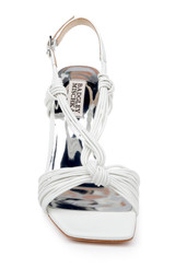 Soft White | Carmine Leather Knot-Detail Slingback Sandal