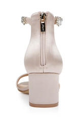 Champagne Catalina Open Toe Block Heel Heel Counter