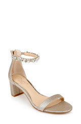 Gold Glitter | Catalina Open Toe Block Heel