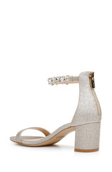 Gold Glitter | Catalina Open Toe Block Heel