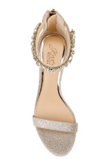 Gold Glitter | Catalina Open Toe Block Heel