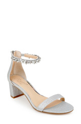 Silver Glitter | Catalina Open Toe Block Heel