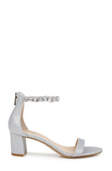 Silver Glitter | Catalina Open Toe Block Heel